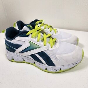 Size 7 - Reebok FloatZig 1 White Unleashed Turquoise Yellow Running Sneaker EUC